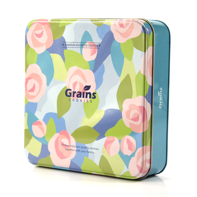 Square Cookie Tin Box